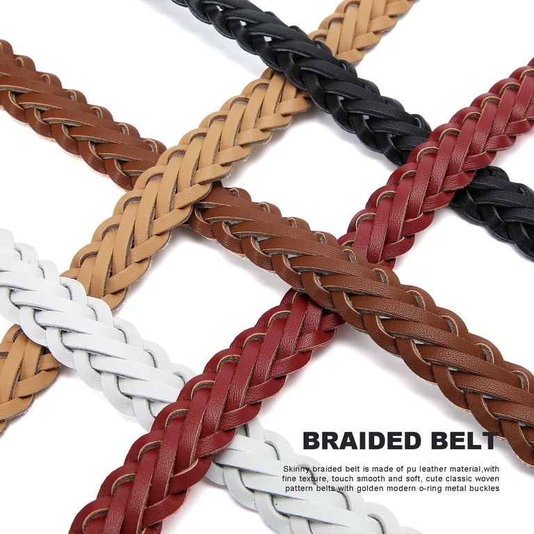 Earnda 2 Pack Thin Braided Belts for Women Classic Waist  display picture 2
