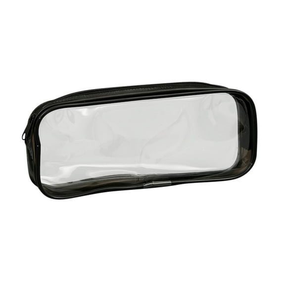 YOLOKE Clear Zipper Pouches, Travel Toiletry Bag Makeup Organizer Cosmetic Bags for Women Clear Toiletry Bag Small Makeup Pouch Plastic Zipper Bags(Black)