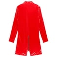 thumbnail image 6 of Haitryli Men's Latex Bodysuit Half Short Body Leotard Long Sleeves Unitard Bodysuit Overall Red XL, 6 of 7