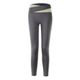 thumbnail image 4 of HJYCHN Women's Color Block High Waist Performance Yoga Pants for Sports Running and Athletic Fitness Training Grey XL, 4 of 5
