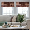 thumbnail image 5 of LALILO Kitchen Curtain Valance Map Africa Wood Wooden Africa Rod Pocket Window Curtain 52"x 18" Set of 2, 5 of 7