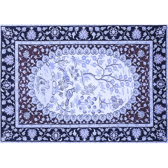Ahgly Company Indoor Rectangle Persian Blue Traditional Area Rugs, 3' x 5'