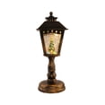 thumbnail image 2 of OANLKGI Christmas Lamp Post Light 8.46 x 3.15 IN Resin Design Resin Tabletop Lantern with Soft Warm Glow Holiday Street Lamp Decoration for Mantel Shelf Table christmas decorations Brown, 2 of 5