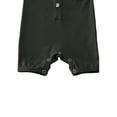 thumbnail image 4 of Qiylii Baby Solid Color Romper, Sleeveless Button Closure Ribbed Jumpsuit, 4 of 7