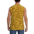 thumbnail image 4 of Pofeuu Gold Glitter Print Men's Muscle T-Shirt, Sleeveless, Muscle Tank, Classic Muscle Tee Top For Men Casual Sleeveless Muscle T-Shirt Trendy Clothes-X-Large, 4 of 7