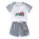 thumbnail image 1 of Odeerbi 1-12 Años Niños Niñas Conjunto de Verano Camión Excavador Con Camiseta de Manga Corta de Algod-Conjunto de Dos Piezas, 1 of 3