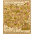 thumbnail image 2 of Vintage Maps 12x14 Gold Ornate Wood Framed with Double Matting Museum Art Print Titled - Ohio 1844, 2 of 4