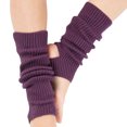thumbnail image 1 of sweethay 1 par de calentadores de piernas de punto para mujer, mallas a la moda de Color sólido acrílico, deportes al aire libre, escuela, oficina, Medias Púrpura sweethay AP013098-01, 1 of 6