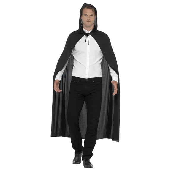 40" Black Hooded Vampire Cape Unisex Adult Halloween Costume - One Size