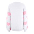 thumbnail image 7 of VISALY Plus Size Heart Sweater Love Print Heart Sweater Trendy Sweaters Tunic Sweater Pullover Sweater Lightweight Sweaters Fitted Sweaters Patterned Sweater Tunic Sweater Basic Sweaters White Xxl, 7 of 7