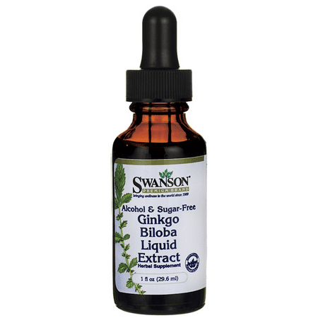 Ginkgo Alcohol - Swanson Ginkgo Biloba Liquid Extract (Alcohol- & Sugar-Free) 1 fl oz Liquid