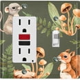 thumbnail image 1 of Metal Light Switch Plate Cover Cute Forest Animals Squirrel Mouse ANM014, 1 of 13