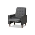 thumbnail image 2 of Baxton Studio Mathias Mid-century Modern Grey Fabric Upholstered Lounge Chair, 2 of 7
