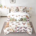 thumbnail image 2 of jejeloiu Woodland Animal Deer 7-Piece Bedding Comforter Set,Colorful Flowers Floral King Bedding Sets For Girls Kids Reversible, 2 of 8