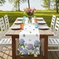 thumbnail image 4 of Table Runners 72 Inches Long Dress Scarves, Spring Hydrangeas Farmhouse Kitchen Table Runner, Coffee Tablerunners, Purple Floral Butterfly Leaves 18x72 Inch, 4 of 9