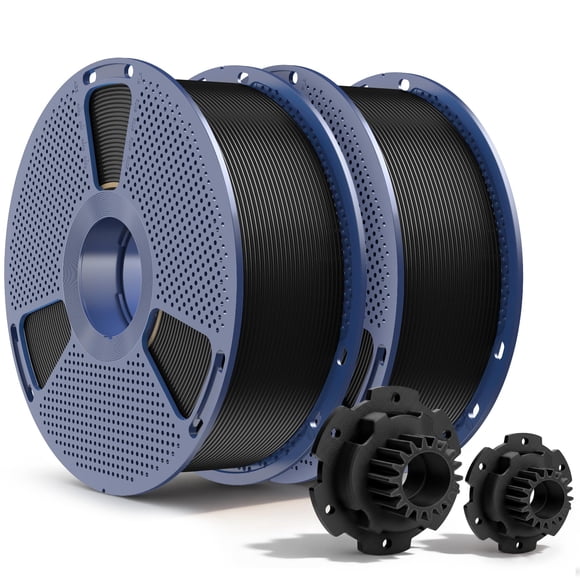 SUNLU PETG Filament 2KG, High Strength PETG 3D Printer Filament 1.75mm, Dimensional Accuracy +/- 0.02mm, 1KG Spool(2.2lbs), 2 Pack, Black+Black