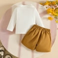 thumbnail image 4 of MEZZALL Toddler Girls Long Sleeve Ribbed T-Shirt Tshirts Tops Floral Shorts Outfits Sets Clothes Sets Classic, 4 of 4
