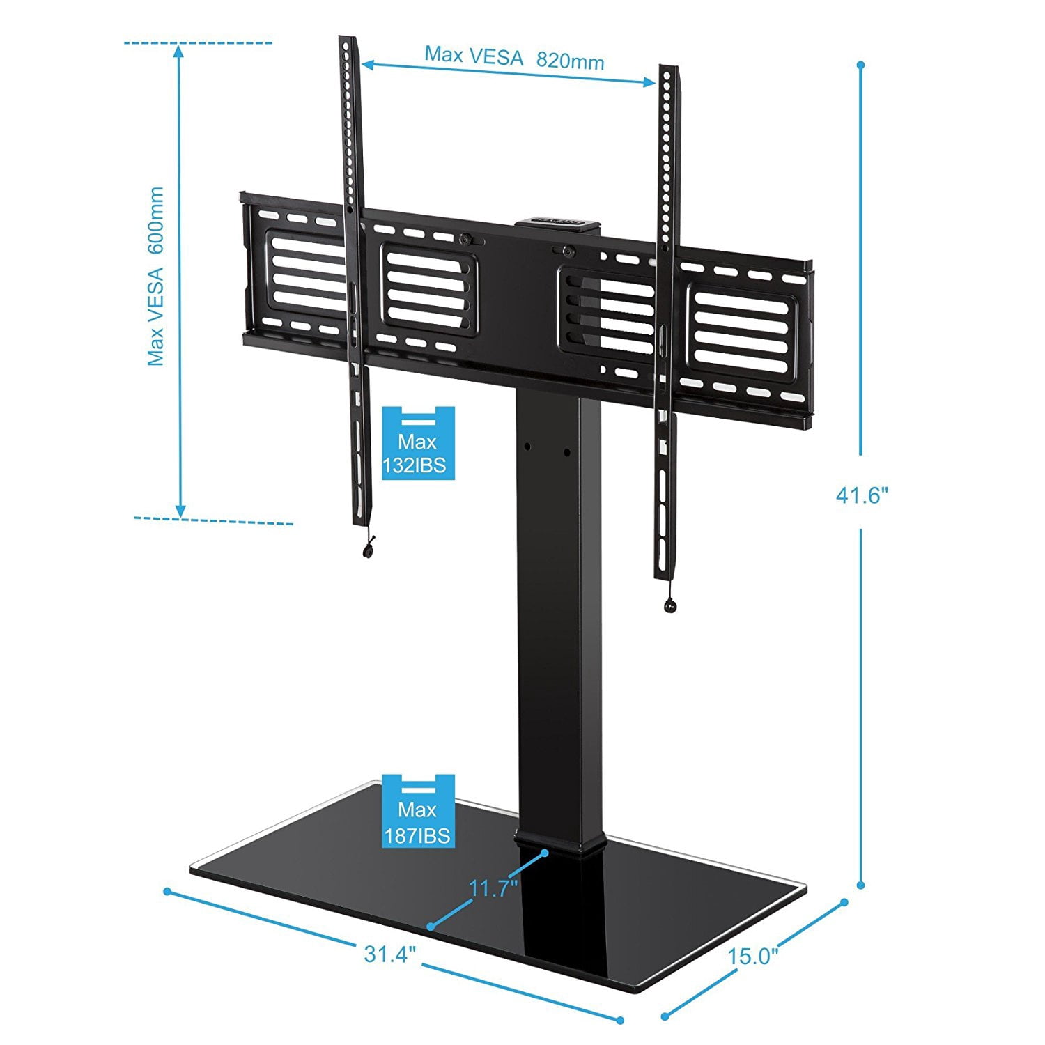 Universal TV Stand Base with Mount for 50 to 80 inch Flat screen  ,Height Adjustment and ± 50° Swivel Entertainment Center