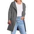 thumbnail image 2 of VISALY Long Cardigans Cardigan with Pockets Womens Knit Cardigan Sweaters Oversized Open Front Long Sleeve Lapel Casual Jacket Fall Coat Oversized Cardigans Warm Cardigan Gy2 Xl, 2 of 9