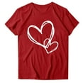 thumbnail image 2 of RKSTN Valentine's Day Gift Women's Cotton T Shirts Oversized Crewneck Valentine Printed Short Sleeve Shirt Pullover Top Womens Casual Graphic Print Round Neck Plus Size Loose Comfy Summer Tee Shirt, 2 of 8