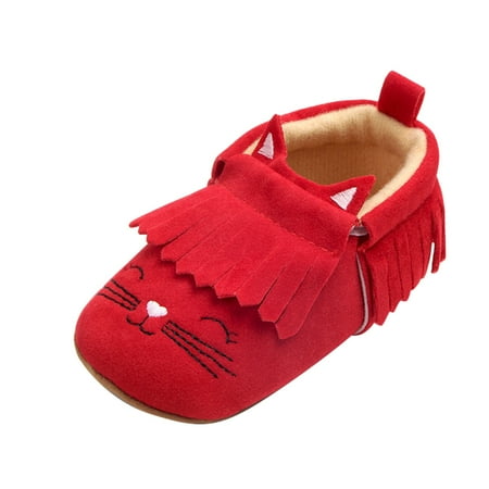

WZHKSN Baby Girls Infant Red Soft Sole Casual Shoes 12