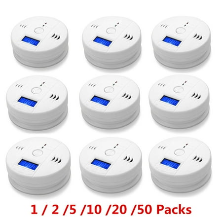 Carbon Monoxide & Fire Sensor Alarm CO Carbon Monoxide Detector Sound Light Alarm Sensor Tester with Display Battery (Best Location To Install Carbon Monoxide Detector)