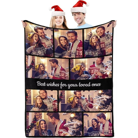 AISENIN Custom Boyfriend Blankets Gifts with Photos Text Personalized Couples Christmas Birthday Gifts for Boyfriend Girlfriend, I Love You Gifts Valentines Gift for Wife Husband