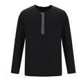 thumbnail image 5 of CYiJun George Men's Henley Long Sleeve T-Shirt Summer Casual Shirt Banded Collar Designed Placket Tees Tops, 5 of 5