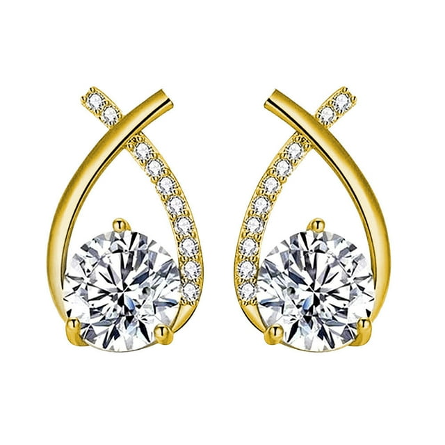 Fiudx Pendientes de Aro de Circonita, Delicado Conjunto de Piercings, Regalo de Moda para San Valentín, Uso Diario, Accesorio de Fiesta, Regalo para Novia.