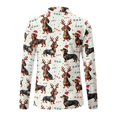 thumbnail image 5 of Jeiento Women's Christmas Dachshund Golf Shirts, Moisture Wicking Festive Tops for Workout, Outdoor Travel, Gym, 5 of 7