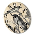 thumbnail image 3 of Designart 'Vintage Black and White Sleeping Crows' Traditional Wood Wall Clock, 3 of 5