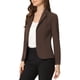 thumbnail image 4 of Blazer de trabajo para mujer INSPIRE CHIC con solapa, manga larga, color café, talla XL, 4 of 6