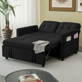 thumbnail image 2 of Dextrus 55" Modern Convertible Sofa Bed with Pull Out Bed, Upholstered Loveseat Sofa Couch with Adjustable Backrest, Black, 2 of 10