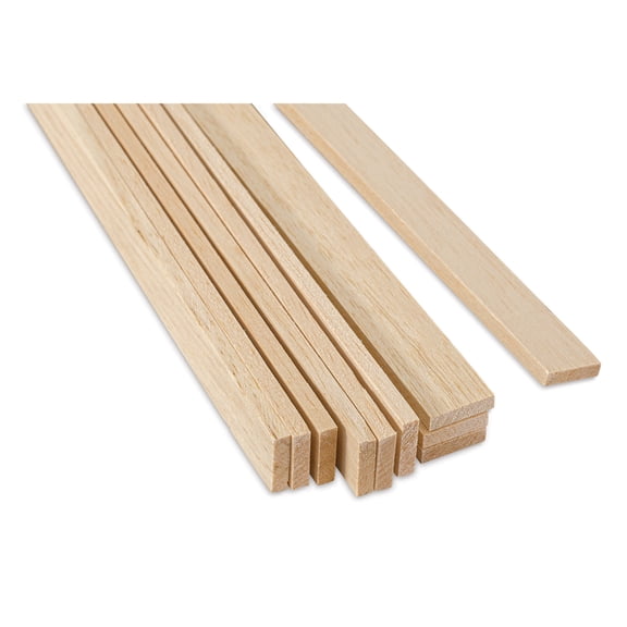 Bud Nosen Balsa Wood Sticks - 1/4" x 1" x 36", Pkg of 10