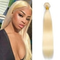 thumbnail image 2 of 613 Blonde Human Hair 1 Bundles 100% Brazilian Straight Hair Bundle Honey Blonde Virgin Bundles Human Hair Extensions Weave, 2 of 8