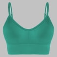 thumbnail image 2 of QATAINLAV Woman Padded Seamless Wireless Sport Bras Solid Casual Summer Spaghetti Straps Bralette Yoga Workout Crop Tops Green S, 2 of 6