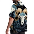 thumbnail image 3 of Aries Constellation Men's Short Sleeve Poplin Shirt, Button Down Casual Summer Beach Printed Unisex Shirt, 3 of 6