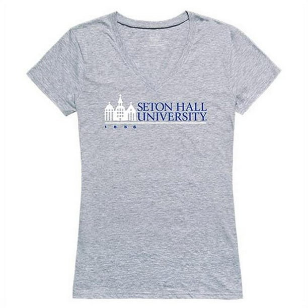 W Republic Vêtements 520-147-H08-03 Seton Hall Université Femmes Tee-Shirt - Heather Gris&44; Grand