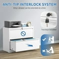 thumbnail image 5 of File Cabinets 2 Drawer, Metal Office Storage Filing Cabinet with Lock, White Lateral Filing Cabinet for Home Office,Horizontal Two Drawer File Cabinets for Legal/Letter,Assembly Require,White, 5 of 14