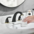 thumbnail image 4 of sumerain Two Handle Widespread Bathroom Sink Faucet, 3 Holes Bathroom Lavatory Sink Faucet,Black&Gold, 4 of 11