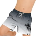 thumbnail image 4 of Zpanxa Kids Shorts Polyester Spandex Print Pattern with Drawstring Elastic Waistband Casual Swim Trunks 14-15 Years, 4 of 7