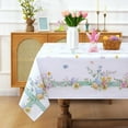 thumbnail image 6 of Polyester Rectangular Tablecloth, White and Green, 60 x 120 inch, Waterproof, Easter Day, All-Season, 6 of 6