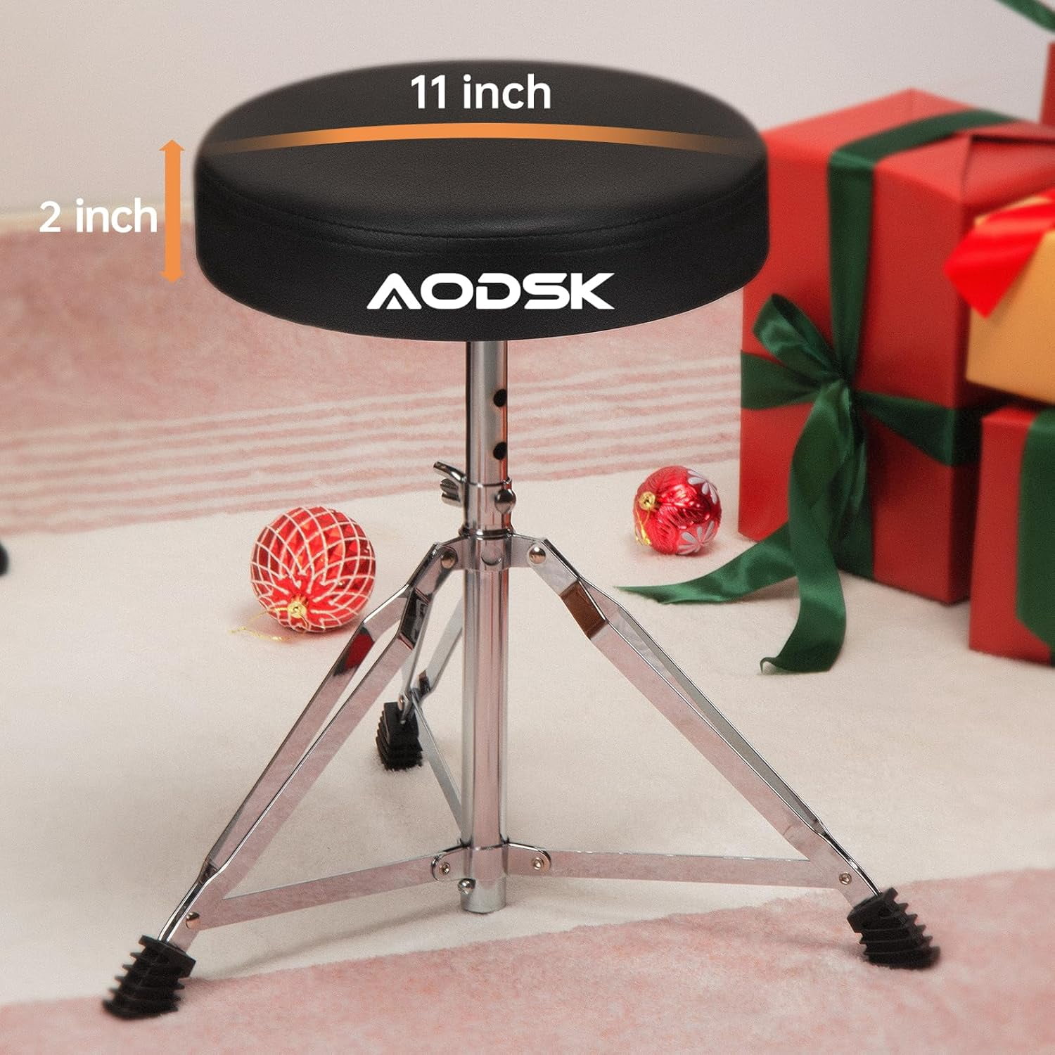 AODSK Drum Throne, Padded Foldable Seat Chair for Adults, Drummers - Black