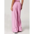 thumbnail image 5 of Women'S Wide-Leg Loose Casual Sports Pants Straight Low-Rise Sweatpants Drawstring Elastic Band Pockets Pink XL, 5 of 6
