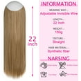 thumbnail image 6 of SHCKE Invisible Hair Extensions with Invisible Transparent Wire Removable Secure Clips in Straight Synthetic Hairpiece for Women 22 Inch, 6 of 6