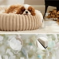 thumbnail image 3 of Medium Dog Bed - Washable Faux Fur with Corduroy Fleece & Anti Slip Bottom, Round Pet Bed with Removable Cover, Sandy Tan, 30x30x8 inches, 3 of 13