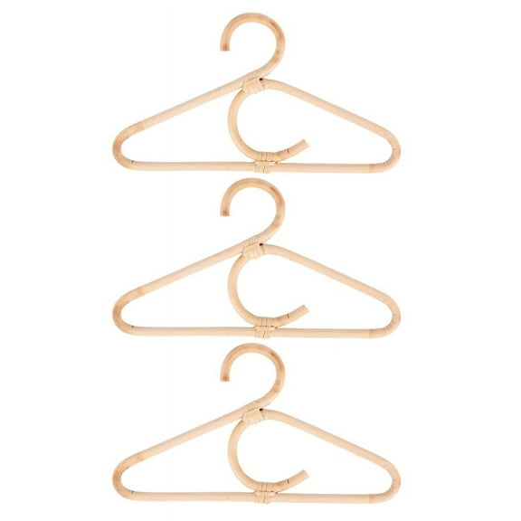 3X Rattan Clothes Hanger Style Kids Garments Organizer Rack Children Hanger Kids Room Decoration Hanger for Clothes,3 x Rattan Children Hanger