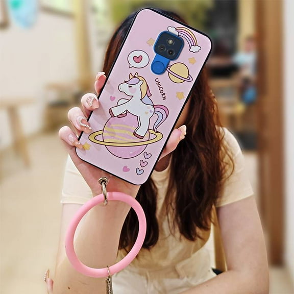 LYM-Phone Case For MOTO G Play 2021, Solid Color Funny Ring heat dissipation Creative Back Cover Cute Dirt-resistant Personality Protective Soft Case Bracelet Waterproof Cartoon Youth