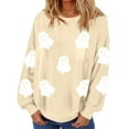 thumbnail image 2 of Cute Ghost Halloween Sweatshirts for Women 2025 Long Sleeve Casual Loose Cute Ghost Graphic Sweatshirt Pullover Tops, 2 of 5