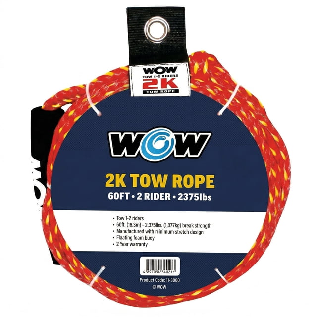 Cuerda de remolque WOW Sports 2K de 18 m con boya flotante de 16 hebras